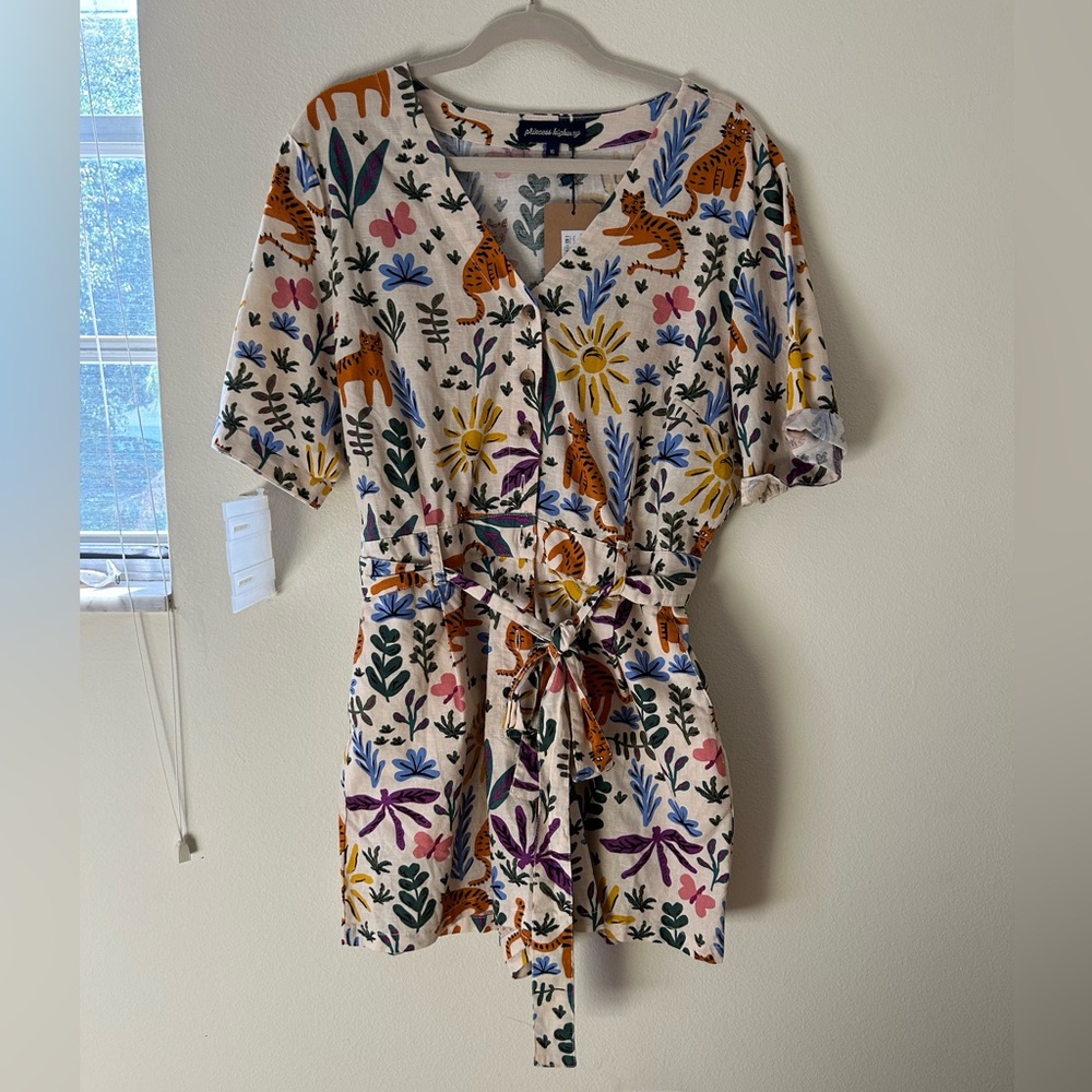 Princess Highway Linen Button-Down Romper